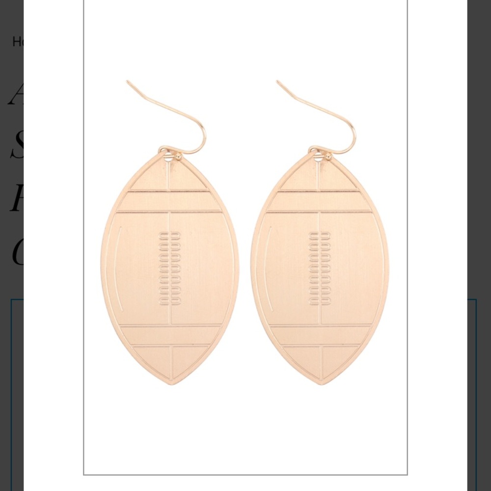 Football Fish Hook Earrings- Gold